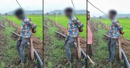 मोटर चोरी के शक में बर्बरता: युवक को खंभे से बांधकर दिए बिजली के झटके, VIDEO वायरल