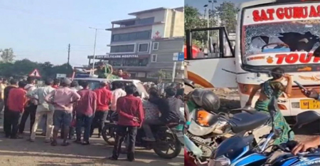 महिला का हाई-वोल्टेज ड्रामा: डायल-112 वाहन की छत पर चढ़कर किया हंगामा, बस का कांच भी फोड़ा