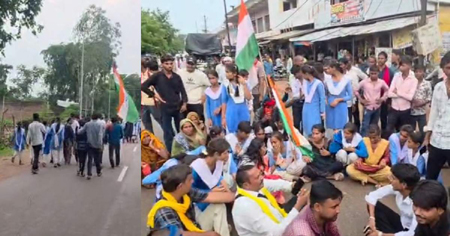 ‘हाथ में किताब की जगह सड़कों पर उतरे नौनिहाल!’ 40 KM पैदल कलेक्टर दफ्तर निकले बच्चे