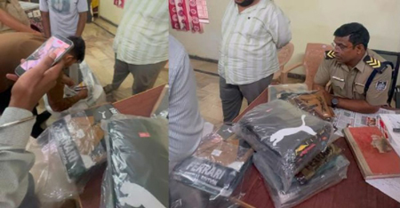 PUMA कंपनी के नाम पर नकली ब्रांडेड कपड़ों का भंडाफोड़ः 496 नग टी-शर्ट जब्त, 2 गिरफ्तार
